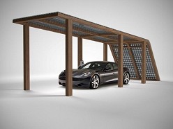 Carport uitgevoerd in duurzaam eikenhout 