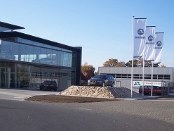 Bedrukte vlaggen en masten