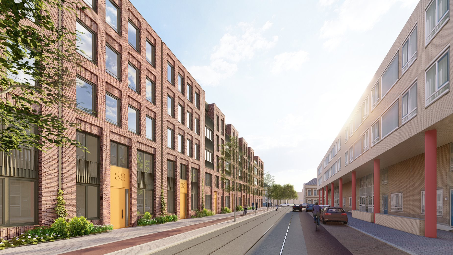 MIX Architectuur Ontwerpt Blok Met Woningen En Supermarkten In