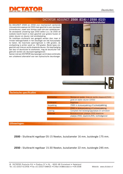 plakboek Vertrouwelijk Misverstand DICTATOR Productie B.V. | Onzichtbare deursluitoplossing - Adjunct inbouw  kettingdeursluiters - architectenweb.nl