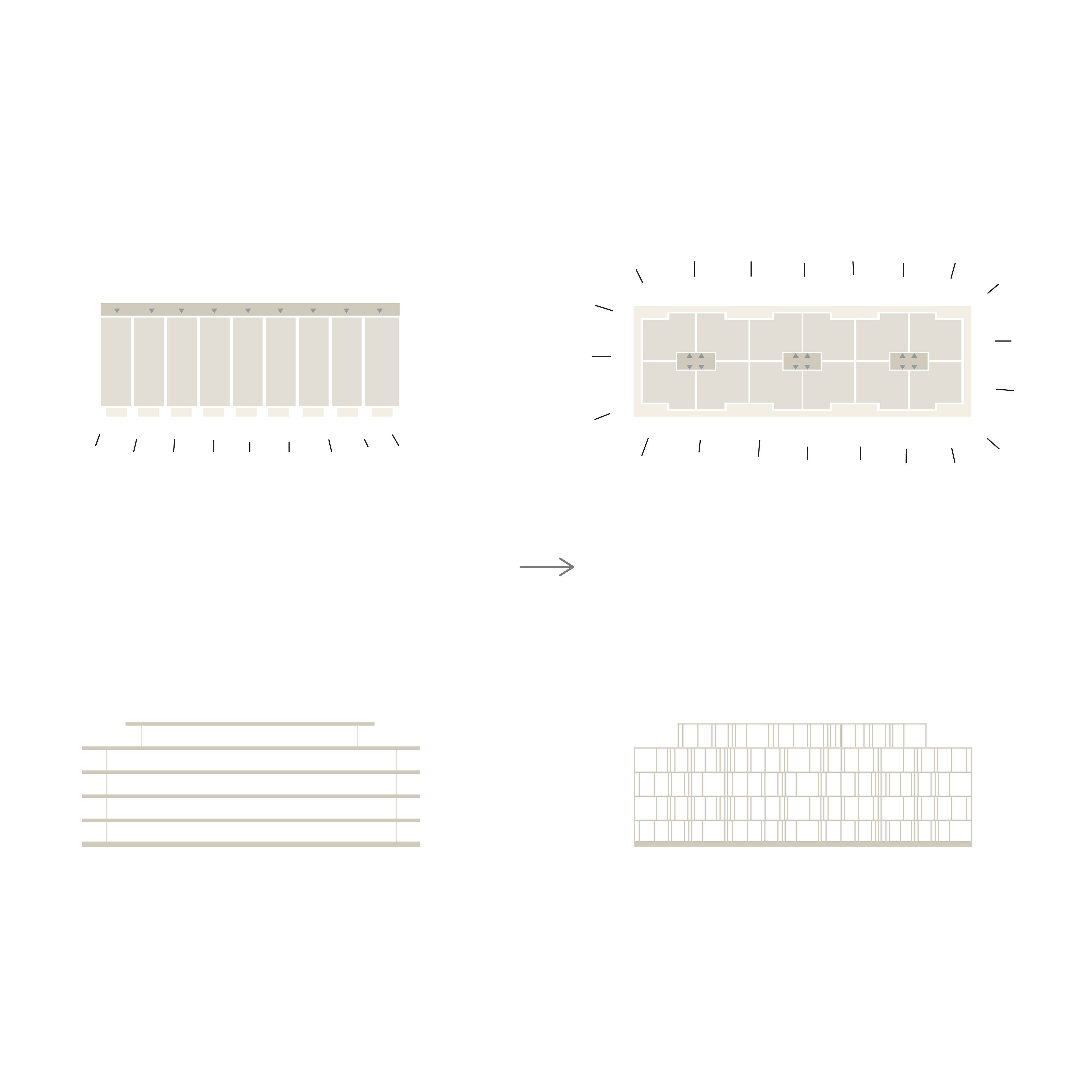 Detail: filigrain raster rond woongebouw The Line in hogesterktebeton ...